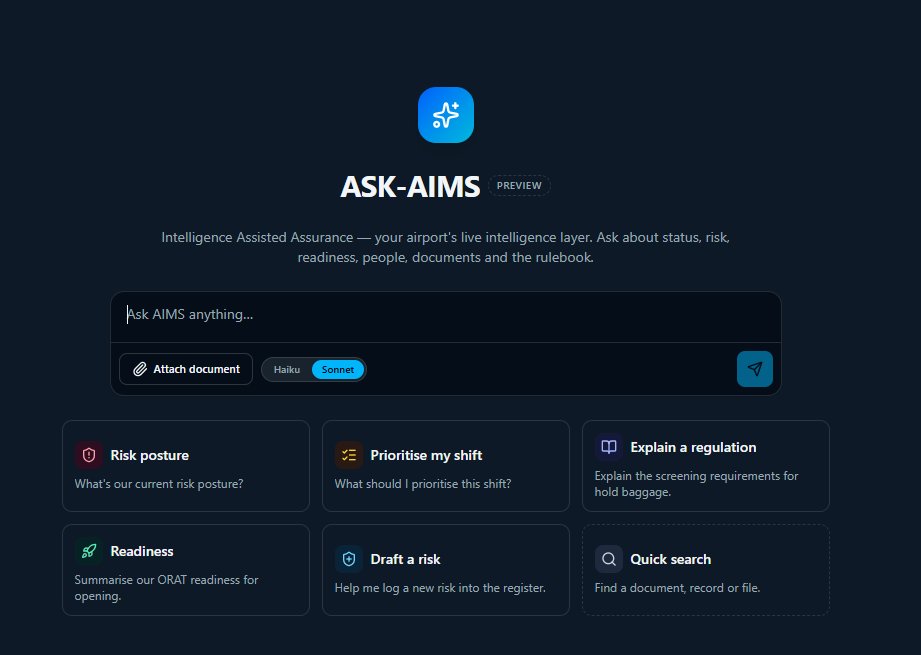 Ask AIMS chat interface